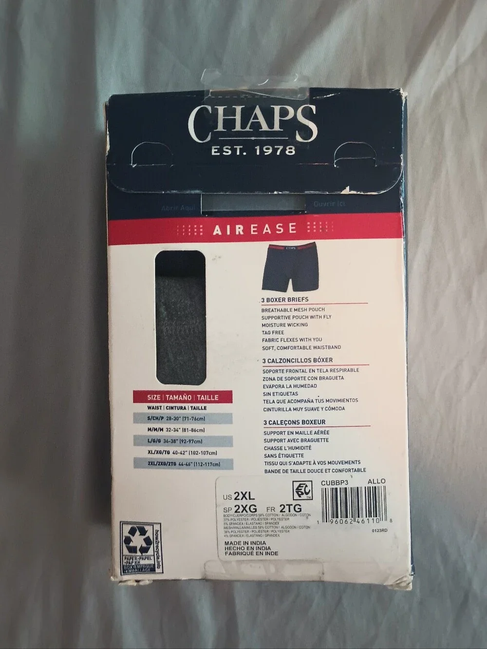 Chaps Men's Airease Boxer Briefs Underwear
